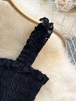 Smocked Crop Top and Hollow-Out Skirt Set