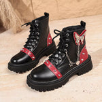 Round Toe Lace Up Boots