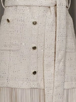 Pleated Hem Round Neck Dress