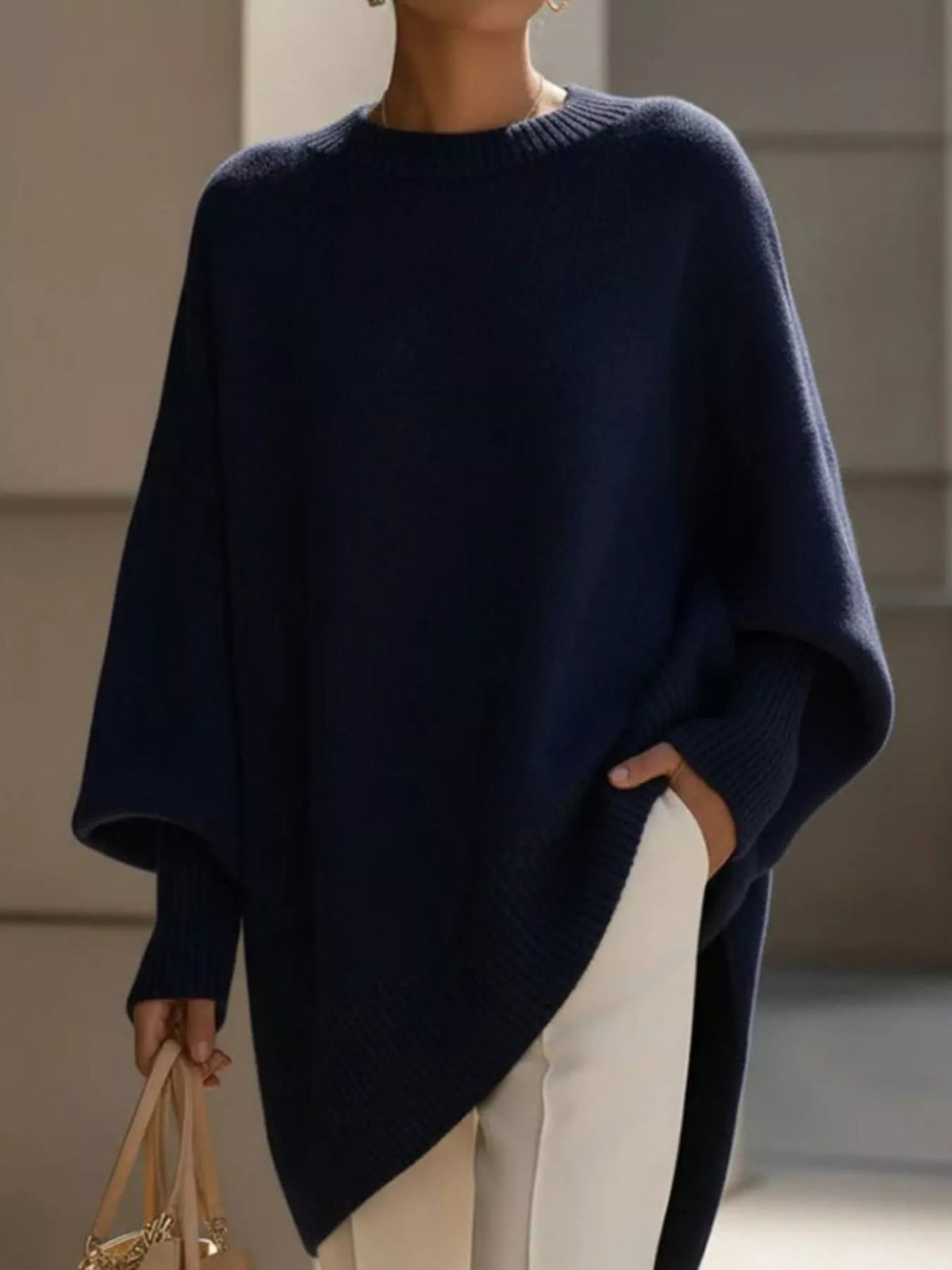 Oversized Batwing Sleeve Knit Sweater