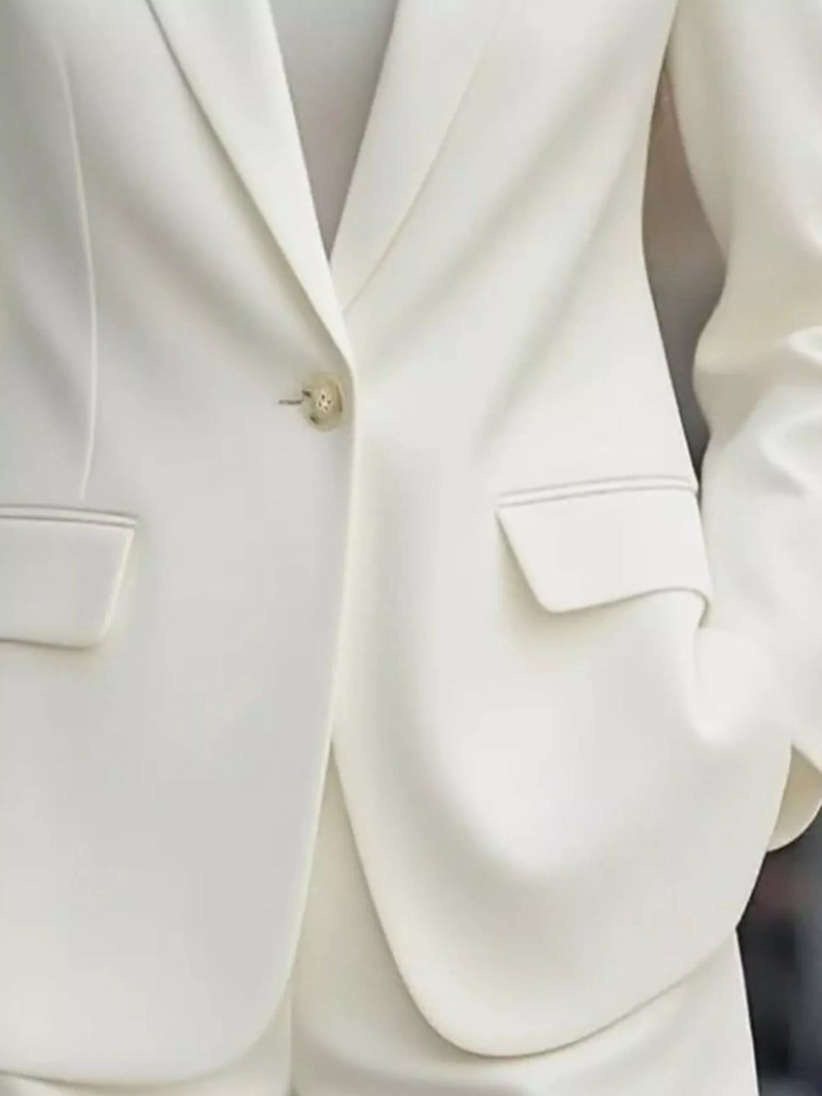 Lapel Collar One Button Blazer