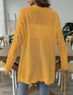 Openwork Open Front Knit Cardigan