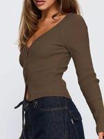 Ribbed Knit Button-Down Cardigan