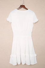 Tie-Front Mini Dress with Smocked Waist