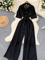 Tie Waist Wide Leg Jumpsuit