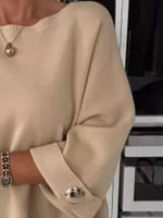 Full Size Round Neck Drop Shoulder Top with Ribbed Trim Plus Size