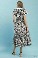 Umgee Paisley Print Midi Dress with Side Pockets