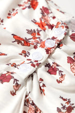 Floral Ruched Cinched Short Sleeve Blouse