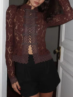 Lace Button-Up Shirt