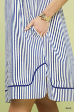 Umgee Stripe Collared Shift Dress