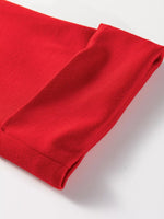 Polo Collar V Neck 3/4 Sleeve Pullover Drawstring Bell Bottom Pants 2pcs Set