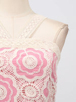 Lace Sleeveless Tiered Midi Dress