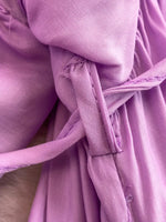 Balloon Sleeve Tie-Waist Dress