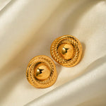 Twisted Rope Circle Stud Earrings