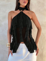 Ruffled Halter Neck Cami