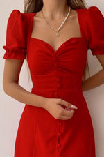 Sweetheart Neck Short Sleeve Dress