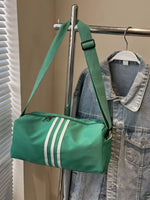 Striped Adjustable Strap Duffel Bag