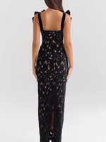 Slit Tie Shoulder Maxi Dress