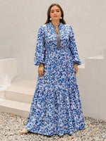 Plus Size Floral Print Bohemian Maxi Dress