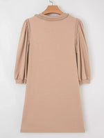 Braided Trim Puff Sleeve Dress