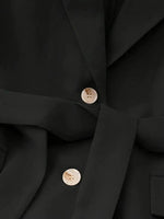 Tie Waist Lapel Collar Sleeveless Blazer