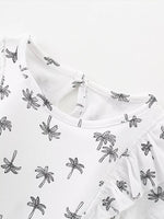 Children's Tropical Print Ruffle Sleeve Top & Shorts Set