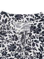 Printed Tie Neck Long Sleeve Blouse