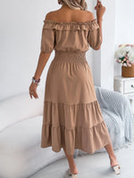 Smocked Off-Shoulder Tiered Dress