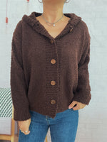 Cozy Button-Up Hooded Cardigan