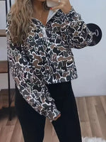 Full Size Camouflage Print Half-Zip Sweatshirt Plus Size