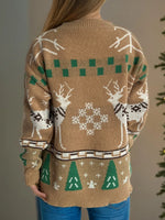 Christmas Element Round Neck Long Sleeve Sweater