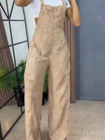 Full Size Vintage Wash Wide Leg Denim Overalls Plus Size