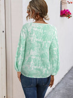 V-Neck Long Sleeve Tie-Front Blouse