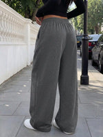 Elastic Waist Wide-Leg Sweatpants