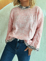 Contrast Trim Detail Round Neck Sweater