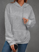 Full Size Textured Embossed Long Sleeve Hoodie Plus Size
