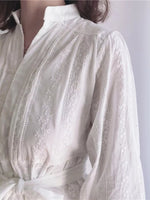 Full Size Ruffled Hem Tie Waist Long Sleeve Dress Plus Size
