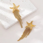 18K Gold-Plated Starfish Fringe Drop Earrings