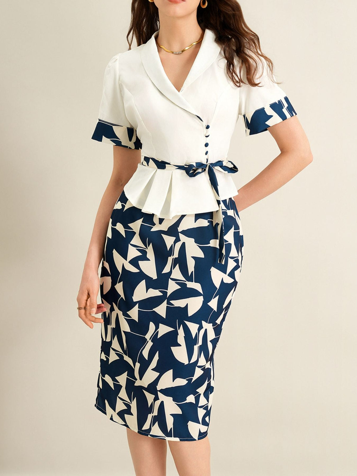 Short Sleeve Top and Skirt Set