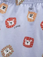 Children's Lion Print Short Sleeve Tee and Shorts Set