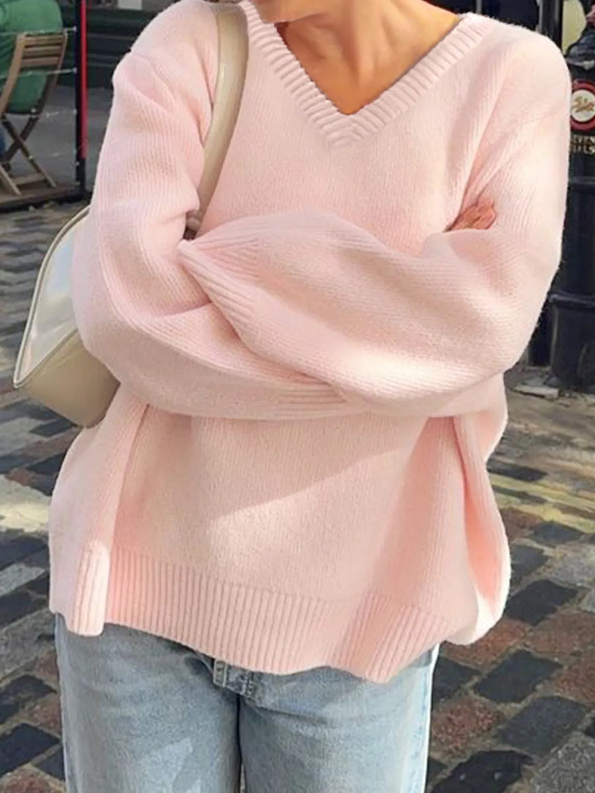 V-Neck Long Sleeve Sweater