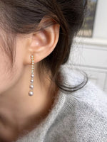 Pearl Zircon Drop Earrings