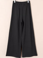Tied Elastic High Waist Pleated Detail Solid Sweatpants