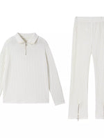 Ribbed Knit Top and Pants Set