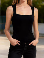 Full Size Square Neck Slim Fit Tank Top Plus Size