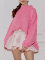 Oversize Mock Neck Dropped Shoulder Sweater