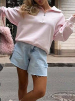Half Zip Long Sleeve Sweatshirt