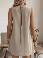 Frill Sleeveless Round Neck Dress