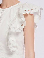 Sleeveless Ruffled Tiered Dress with Embroidered Trim