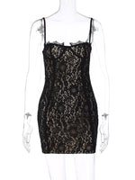 Lace Spaghetti Strap Mini Dress